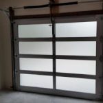 Small Modern Classic brown garage door with glass