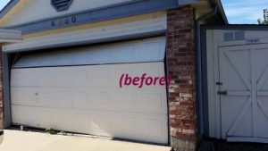 broken Non-Insulated Steel garage door replacement