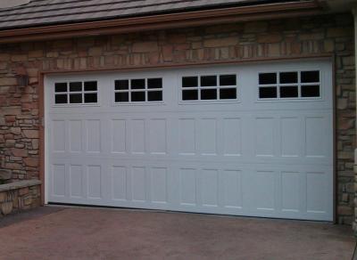 White Garage door with windows