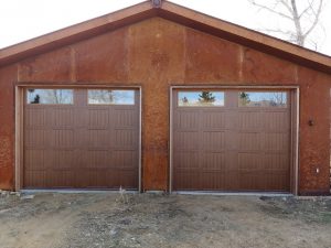 Wood Toned Steel Garage Doors